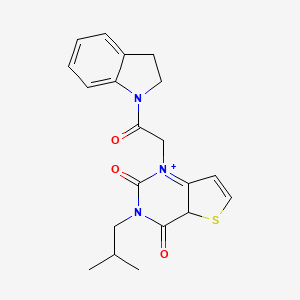molecular formula C20H21N3O3S B2488664 1-[2-(2,3-二氢-1H-吲哚-1-基)-2-氧代乙基]-3-(2-甲基丙基)-1H,2H,3H,4H-噻吩[3,2-d]嘧啶-2,4-二酮 CAS No. 1261000-11-6