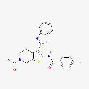 molecular formula C24H21N3O2S2 B2488666 N-(6-acetyl-3-(benzo[d]thiazol-2-yl)-4,5,6,7-tetrahydrothieno[2,3-c]pyridin-2-yl)-4-methylbenzamide CAS No. 864859-32-5