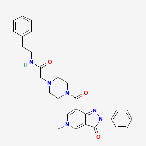 2-(4-(5-methyl-3-oxo-2-phenyl-3,5-dihydro-2H-pyrazolo[4,3-c]pyridine-7-carbonyl)piperazin-1-yl)-N-phenethylacetamide