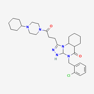 molecular formula C29H33ClN6O2 B2488675 4-[(2-氯苯基)甲基]-1-[3-(4-环己基哌嗪-1-基)-3-氧代丙基]-4H,5H-[1,2,4]三唑并[4,3-a]喹唑啉-5-酮 CAS No. 902962-99-6