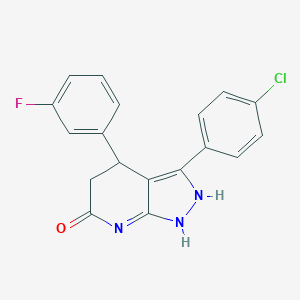 molecular formula C18H13ClFN3O B248868 3-(4-chlorophenyl)-4-(3-fluorophenyl)-1,2,4,5-tetrahydropyrazolo[3,4-b]pyridin-6-one 