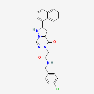 molecular formula C24H18ClN5O2 B2488686 N-[(4-chlorophenyl)methyl]-2-[2-(naphthalen-1-yl)-4-oxo-4H,5H-pyrazolo[1,5-d][1,2,4]triazin-5-yl]acetamide CAS No. 1326869-11-7