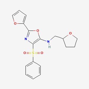 2-(furan-2-yl)-4-(phenylsulfonyl)-N-(tetrahydrofuran-2-ylmethyl)-1,3-oxazol-5-amine