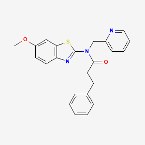 N-(6-methoxybenzo[d]thiazol-2-yl)-3-phenyl-N-(pyridin-2-ylmethyl)propanamide