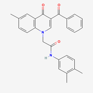 molecular formula C27H24N2O3 B2488728 2-(3-benzoyl-6-methyl-4-oxoquinolin-1(4H)-yl)-N-(3,4-dimethylphenyl)acetamide CAS No. 898360-03-7