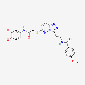 N-(2-(6-((2-((3,4-dimethoxyphenyl)amino)-2-oxoethyl)thio)-[1,2,4]triazolo[4,3-b]pyridazin-3-yl)ethyl)-4-methoxybenzamide