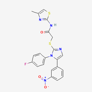 2-((1-(4-fluorophenyl)-5-(3-nitrophenyl)-1H-imidazol-2-yl)thio)-N-(4-methylthiazol-2-yl)acetamide