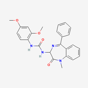 molecular formula C25H24N4O4 B2488738 1-(2,4-dimethoxyphenyl)-3-(1-methyl-2-oxo-5-phenyl-2,3-dihydro-1H-1,4-benzodiazepin-3-yl)urea CAS No. 548749-12-8