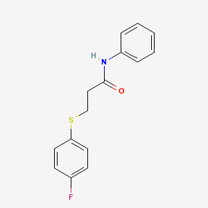 molecular formula C15H14FNOS B2488739 3-[(4-fluorophenyl)sulfanyl]-N-phenylpropanamide CAS No. 896356-50-6