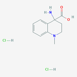 molecular formula C11H16Cl2N2O2 B2488740 4-氨基-1-甲基-1,2,3,4-四氢喹啉-4-甲酸二盐酸盐 CAS No. 1909348-32-8