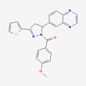 6-[1-(4-methoxybenzoyl)-3-(thiophen-2-yl)-4,5-dihydro-1H-pyrazol-5-yl]quinoxaline