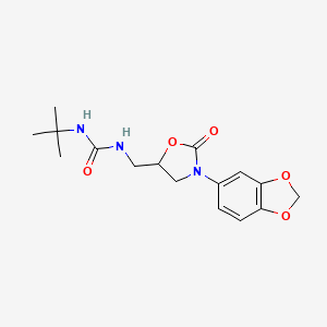 1-((3-(Benzo[d][1,3]dioxol-5-yl)-2-oxooxazolidin-5-yl)methyl)-3-(tert-butyl)urea