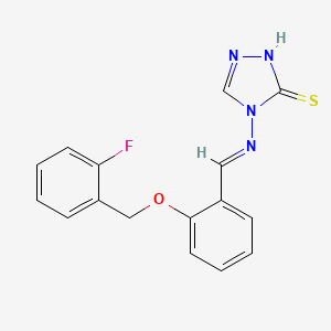4-[(E)-[2-[(2-fluorophenyl)methoxy]phenyl]methylideneamino]-1H-1,2,4-triazole-5-thione