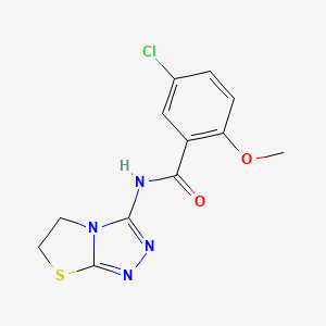 molecular formula C12H11ClN4O2S B2488756 5-氯-N-(5,6-二氢噻唑并[2,3-c][1,2,4]三唑-3-基)-2-甲氧基苯甲酰胺 CAS No. 933006-32-7