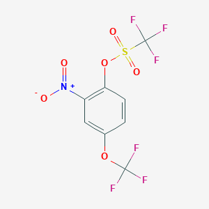 molecular formula C8H3F6NO6S B2488761 2-Nitro-4-(trifluoromethoxy)phenyl trifluoromethanesulphonate CAS No. 955395-91-2