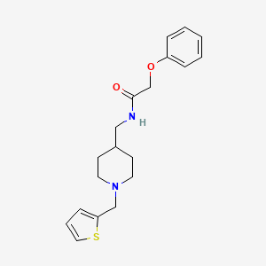 molecular formula C19H24N2O2S B2488764 2-phenoxy-N-({1-[(thiophen-2-yl)methyl]piperidin-4-yl}methyl)acetamide CAS No. 953916-64-8