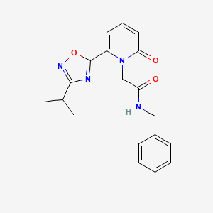 molecular formula C20H22N4O3 B2488765 2-(6-(3-isopropyl-1,2,4-oxadiazol-5-yl)-2-oxopyridin-1(2H)-yl)-N-(4-methylbenzyl)acetamide CAS No. 1251620-93-5