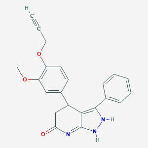 molecular formula C22H19N3O3 B248877 4-(3-methoxy-4-prop-2-ynoxyphenyl)-3-phenyl-1,2,4,5-tetrahydropyrazolo[3,4-b]pyridin-6-one 