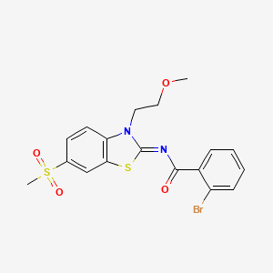 2-bromo-N-[3-(2-methoxyethyl)-6-methylsulfonyl-1,3-benzothiazol-2-ylidene]benzamide