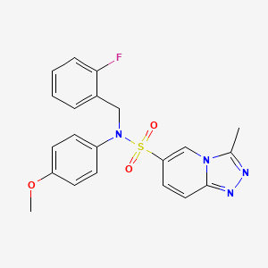 molecular formula C21H19FN4O3S B2488790 N-(2-fluorobenzyl)-N-(4-methoxyphenyl)-3-methyl[1,2,4]triazolo[4,3-a]pyridine-6-sulfonamide CAS No. 1251592-93-4