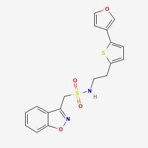 molecular formula C18H16N2O4S2 B2488798 1-(苯并[d]异噁唑-3-基)-N-(2-(5-(呋喃-3-基)噻吩-2-基)乙基)甲磺酰胺 CAS No. 2034567-16-1