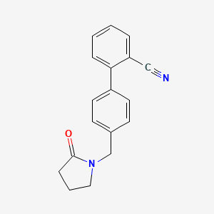 molecular formula C18H16N2O B2488801 2-{4-[(2-Oxopyrrolidin-1-yl)methyl]phenyl}benzonitrile CAS No. 941083-76-7