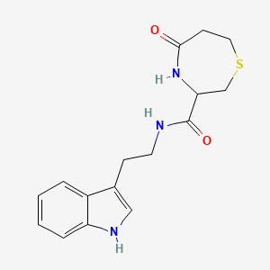 molecular formula C16H19N3O2S B2488806 N-(2-(1H-indol-3-yl)ethyl)-5-oxo-1,4-thiazepane-3-carboxamide CAS No. 1396554-79-2
