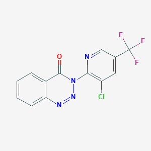 molecular formula C13H6ClF3N4O B2488823 3-[3-chloro-5-(trifluoromethyl)-2-pyridinyl]-1,2,3-benzotriazin-4(3H)-one CAS No. 478246-12-7