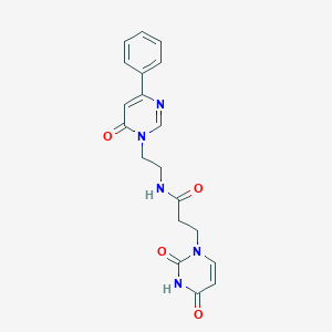 molecular formula C19H19N5O4 B2488828 3-(2,4-dioxo-3,4-dihydropyrimidin-1(2H)-yl)-N-(2-(6-oxo-4-phenylpyrimidin-1(6H)-yl)ethyl)propanamide CAS No. 1334375-75-5