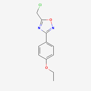 molecular formula C11H11ClN2O2 B2488829 5-(Chloromethyl)-3-(4-ethoxyphenyl)-1,2,4-oxadiazole CAS No. 937626-96-5