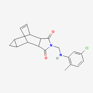 molecular formula C19H19ClN2O2 B2488834 2-{[(5-Chloro-2-methylphenyl)amino]methyl}hexahydro-4,6-ethenocyclopropa[f]isoindole-1,3(3aH)-dione CAS No. 1005096-12-7