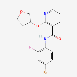molecular formula C16H14BrFN2O3 B2488836 N-(4-bromo-2-fluorophenyl)-2-((tetrahydrofuran-3-yl)oxy)nicotinamide CAS No. 2034312-85-9