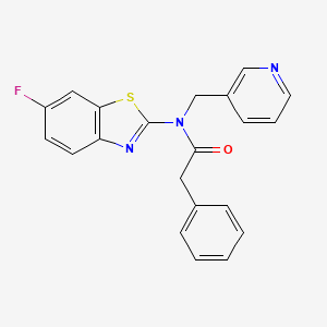 molecular formula C21H16FN3OS B2488838 N-(6-fluoro-1,3-benzothiazol-2-yl)-2-phenyl-N-[(pyridin-3-yl)methyl]acetamide CAS No. 895020-85-6