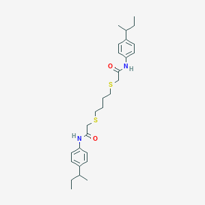 molecular formula C28H40N2O2S2 B2488839 2-((4-((2-(4-(正丁基)苯胺基)-2-氧代乙基)硫代)丁基)硫代)-N-(4-(正丁基)苯基)乙酰胺 CAS No. 301194-35-4