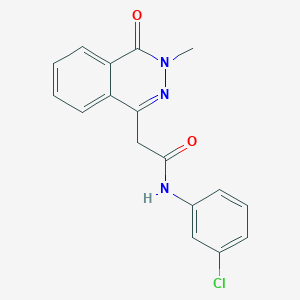 molecular formula C17H14ClN3O2 B248884 N-(3-chlorophenyl)-2-(3-methyl-4-oxo-3,4-dihydrophthalazin-1-yl)acetamide 