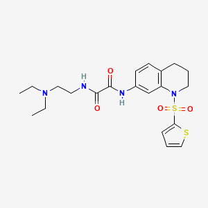 molecular formula C21H28N4O4S2 B2488843 N-[2-(二乙基氨基)乙基]-N''-(1-噻吩-2-基磺酰-3,4-二氢-2H-喹啉-7-基)乙二酰胺 CAS No. 898448-20-9