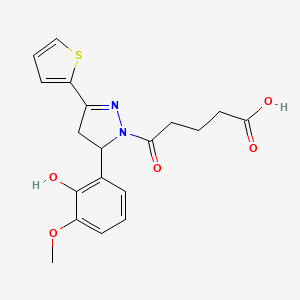 5-[3-(2-Hydroxy-3-methoxyphenyl)-5-thiophen-2-yl-3,4-dihydropyrazol-2-yl]-5-oxopentanoic acid