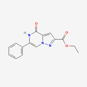 molecular formula C15H13N3O3 B2488858 Ethyl 4-oxo-6-phenyl-4,5-dihydropyrazolo[1,5-a]pyrazine-2-carboxylate CAS No. 1993139-80-2