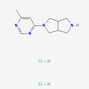 molecular formula C11H18Cl2N4 B2488877 5-(6-Methylpyrimidin-4-yl)-2,3,3a,4,6,6a-hexahydro-1H-pyrrolo[3,4-c]pyrrole;dihydrochloride CAS No. 2380080-17-9