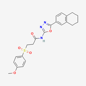 molecular formula C22H23N3O5S B2488884 3-((4-甲氧基苯基)磺酰基)-N-(5-(5,6,7,8-四氢萘-2-基)-1,3,4-噁二唑-2-基)丙酰胺 CAS No. 941902-41-6