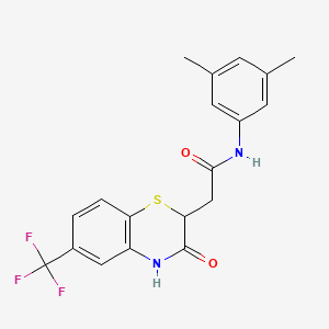 molecular formula C19H17F3N2O2S B2488885 N-(3,5-二甲基苯基)-2-[3-氧代-6-(三氟甲基)-3,4-二氢-2H-1,4-苯并噻嗪-2-基]乙酰胺 CAS No. 1105198-84-2
