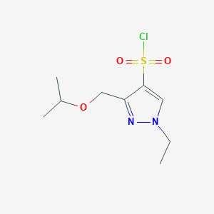 molecular formula C9H15ClN2O3S B2488906 1-ethyl-3-(isopropoxymethyl)-1H-pyrazole-4-sulfonyl chloride CAS No. 1856098-91-3
