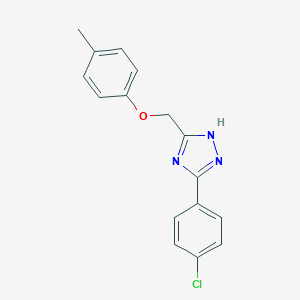 molecular formula C16H14ClN3O B248891 5-(4-chlorophenyl)-3-[(4-methylphenoxy)methyl]-1H-1,2,4-triazole 