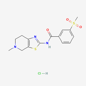 molecular formula C15H18ClN3O3S2 B2488918 N-(5-methyl-4,5,6,7-tetrahydrothiazolo[5,4-c]pyridin-2-yl)-3-(methylsulfonyl)benzamide hydrochloride CAS No. 1216610-87-5