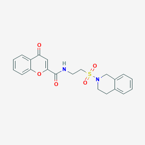 N-(2-((3,4-dihydroisoquinolin-2(1H)-yl)sulfonyl)ethyl)-4-oxo-4H-chromene-2-carboxamide