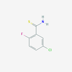 molecular formula C7H5ClFNS B2488954 5-Chloro-2-fluorobenzene-1-carbothioamide CAS No. 1247920-85-9