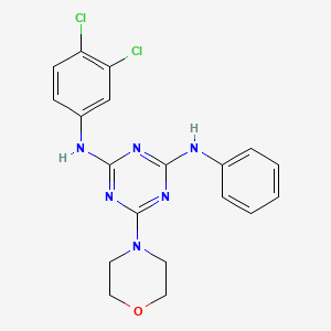 molecular formula C19H18Cl2N6O B2488956 N2-(3,4-二氯苯基)-6-吗啉-N4-苯基-1,3,5-三嗪-2,4-二胺 CAS No. 898618-41-2