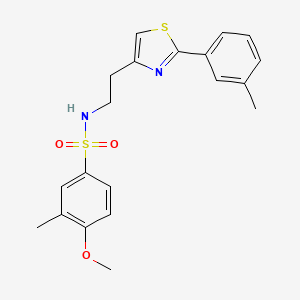 molecular formula C20H22N2O3S2 B2488961 4-甲氧基-3-甲基-N-(2-(2-(间甲苯)噻唑-4-基)乙基)苯磺酰胺 CAS No. 896604-86-7