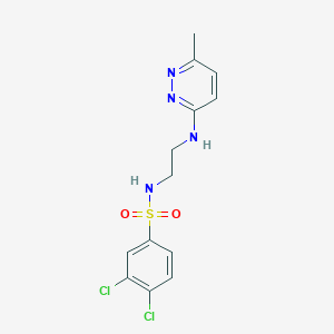 molecular formula C13H14Cl2N4O2S B2488967 3,4-二氯-N-(2-((6-甲基吡啶-3-基)氨基)乙基)苯磺酰胺 CAS No. 1170202-57-9