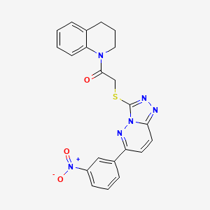 molecular formula C22H18N6O3S B2489006 1-(3,4-二氢喹啉-1(2H)-基)-2-((6-(3-硝基苯基)-[1,2,4]三唑并[4,3-b]吡啶-3-基)硫)乙酮 CAS No. 894057-72-8